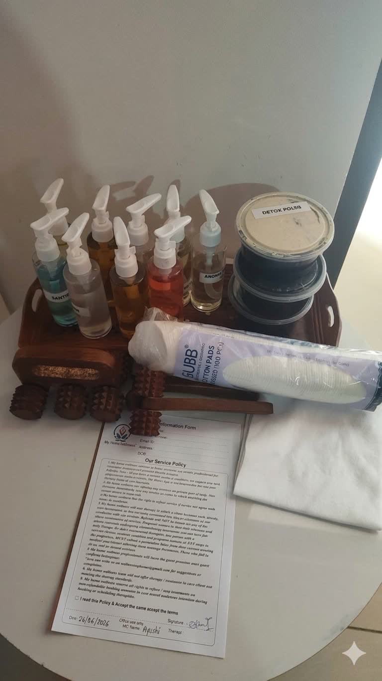 Spa products and oils used in treatment